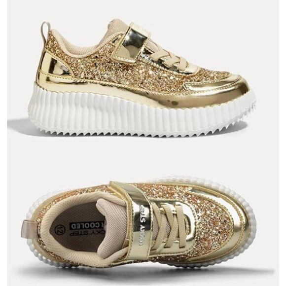 LUCKY STEP Kid's Glitter Running Sneaker Sparkly - Picture 2 of 4